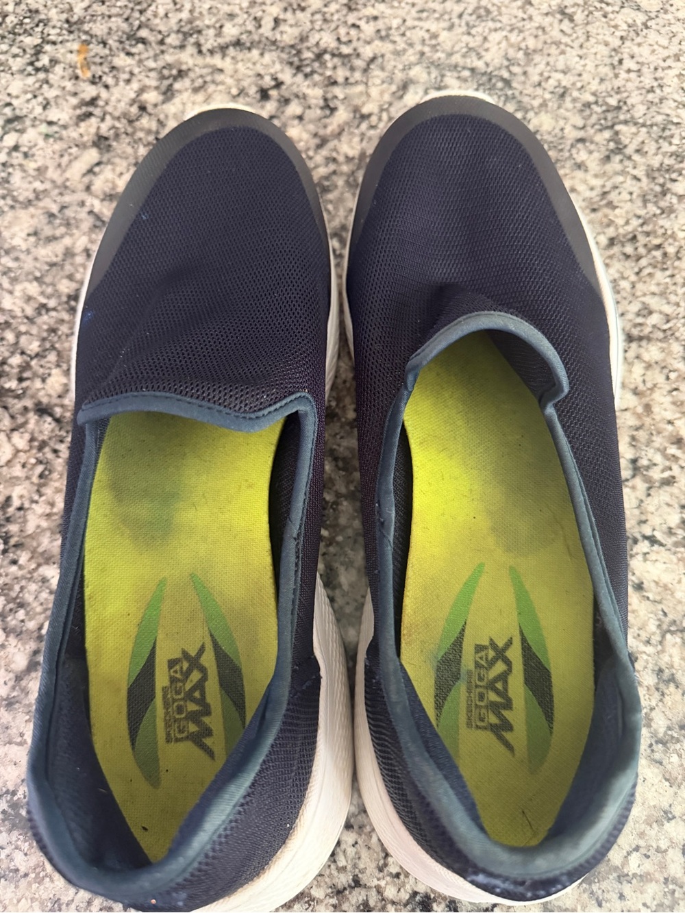 Skechers Slip-On Loafers in Navy Blue with Lime Insoles